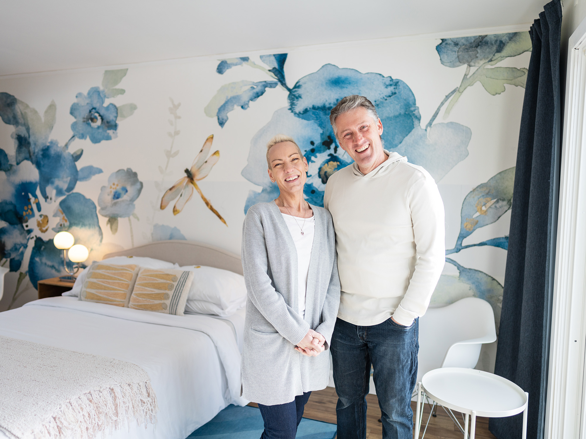 The owners and operators in one of the rooms at The Marmalade Motel